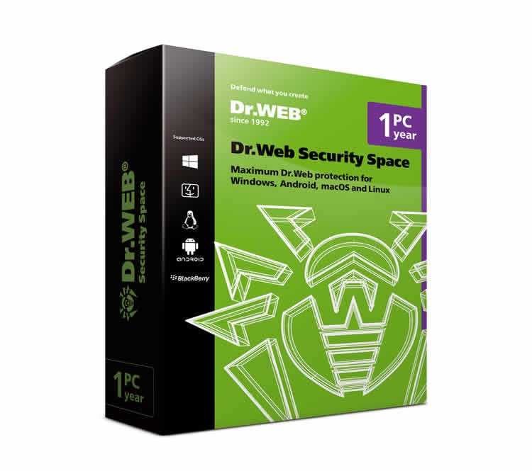 دكتور ويب سكيورتي سبيس (1 مستخدم، 1 سنة) Dr.Web Security Space
